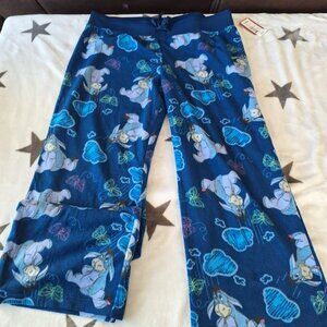 Disney Eeyore Pajama Pants Women Size XL‎ Drawstring Fuzzy Soft Sleepwear - NEW